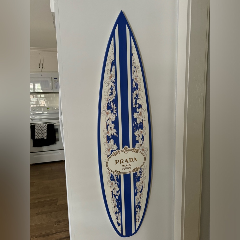 Prada surfboard wall decor